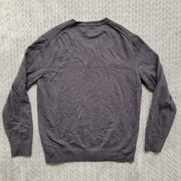 Banana Republic Sweater Mens Size Large Gray Baruffa Merino Wool Pullover Crew - Picture 7 of 9